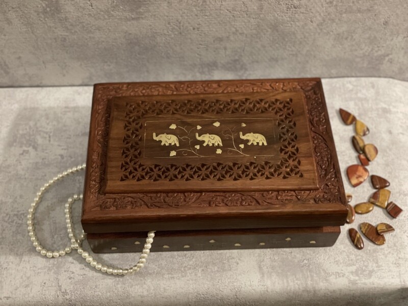 Boîte à Bijoux Éléphant Sculpté