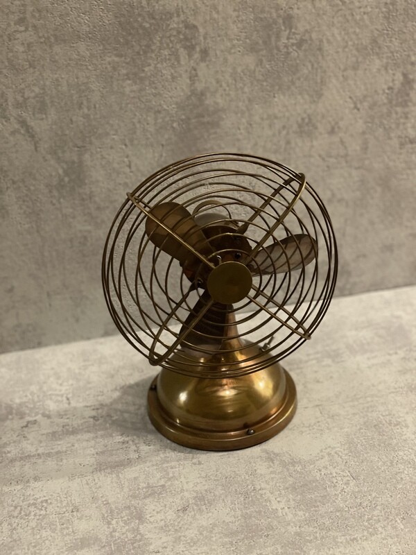 Petit Ventilateur de Table. Laiton Vintage. Fait Main.