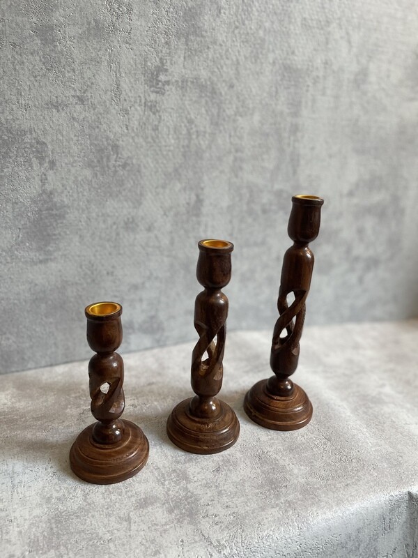 Bougeoirs en bois Spirale