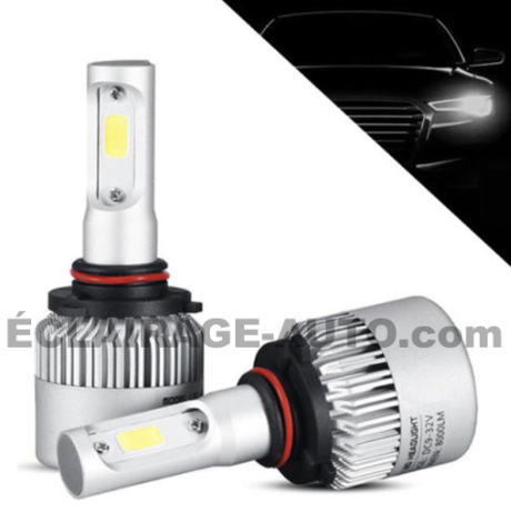 Kit DE 2 AMPOULES LED VENTILEE HB3 H10 8000LM POUR AUTO MOTO ET CAMION