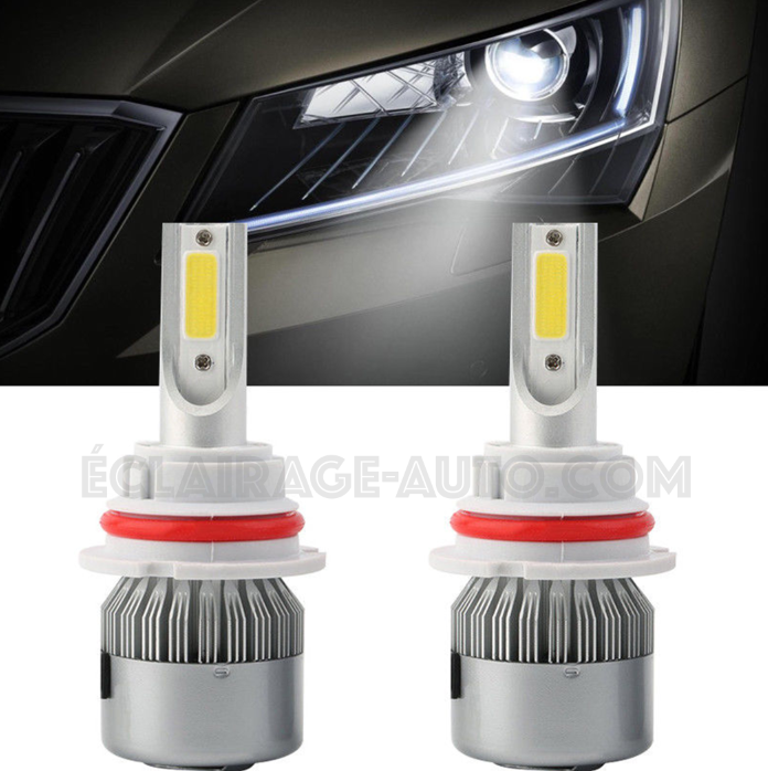 Kit DE 2 AMPOULES LED VENTILEE HB1 7600LM POUR AUTO MOTO ET CAMION