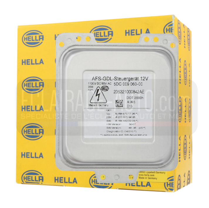 Module / unité de commande de phare xénon 12V pour Mercedes-Benz Classe E W211 S211 - HELLA 5DC 009 060-00 AFS-GDL