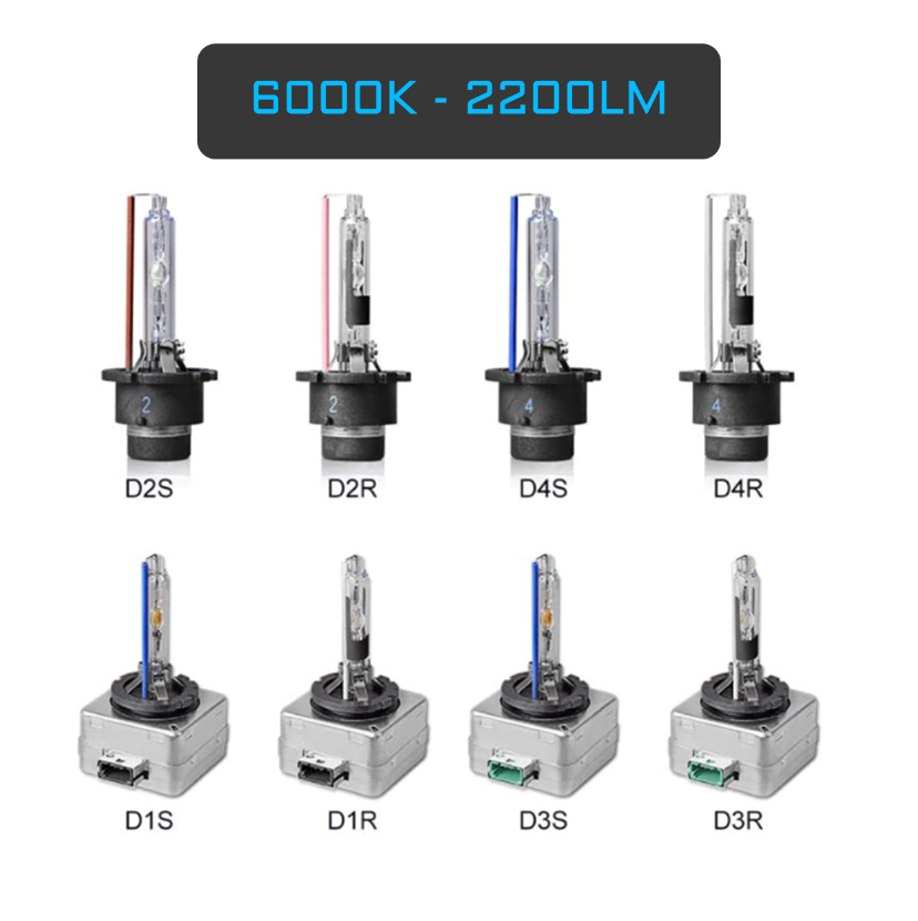 2 AMPOULES XÉNON D1S D1R D2S D2R D3S D3R D4S D4R 12V 35W 6000K - 2200 LM