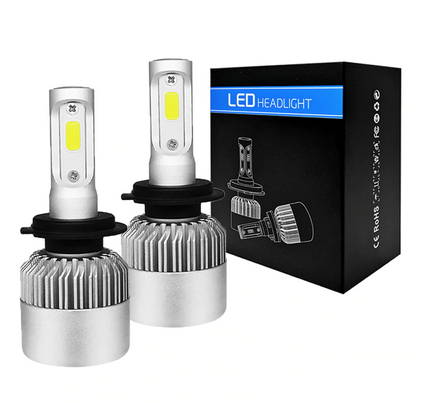 2 AMPOULES LED VENTILÉ 3600LM POUR AUTO MOTO ET CAMION - H1 H3 H4 H7 H8 H9 H10 H11 H13 HB3 HB4 9007
