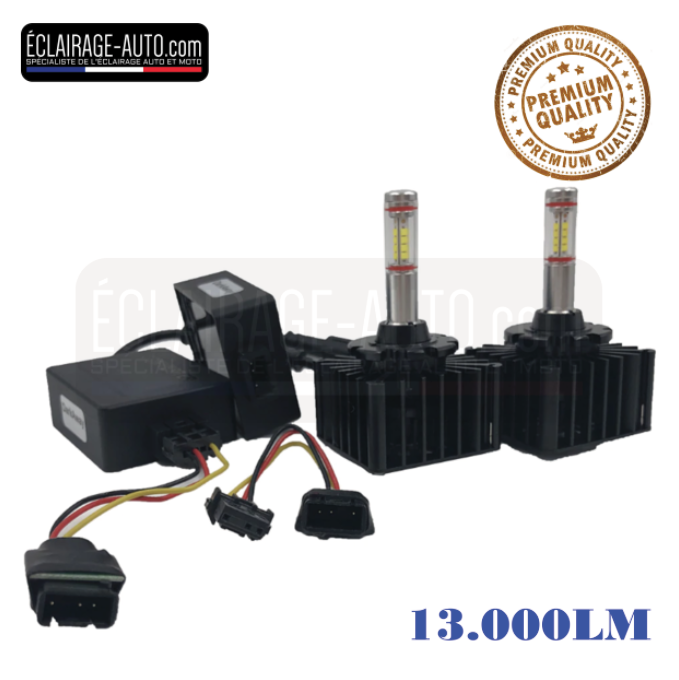 Kit de 2 ampoules / lampes LED ventilé / longue porté D3S D3C D3R PREMIUM 13.000LM