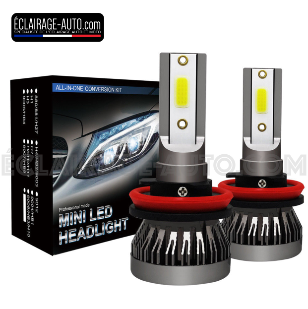Kit DE 2 AMPOULES LED H11 5000LM POUR AUTO MOTO ET CAMION TAILLE XXS