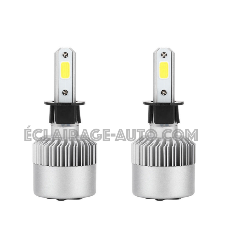 Kit DE 2 AMPOULES LED VENTILEE H3 8000LM POUR AUTO MOTO ET CAMION