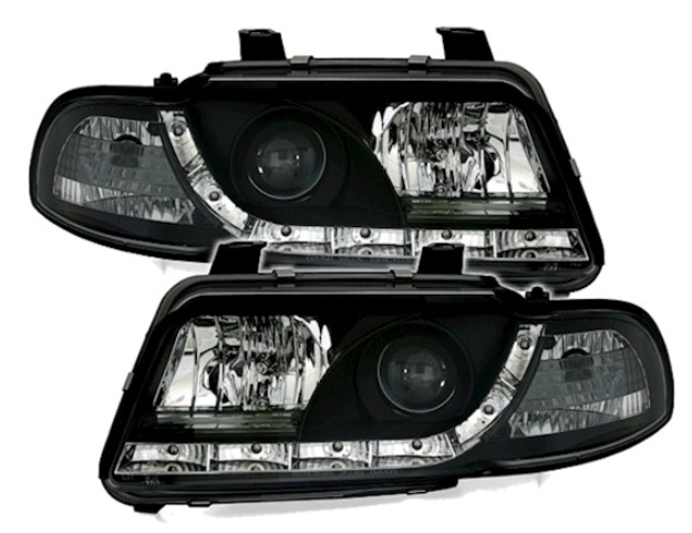 Phares Led pour Audi A4 B5 1994 - 1999 fond noir