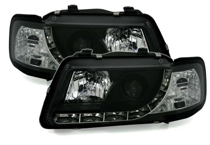 Phares à LED pour Audi A3 8L 1996 - 2000 fond noir