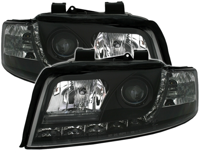Phares led pour Audi A4 B6 8E 2000 - 2004 Fond noir