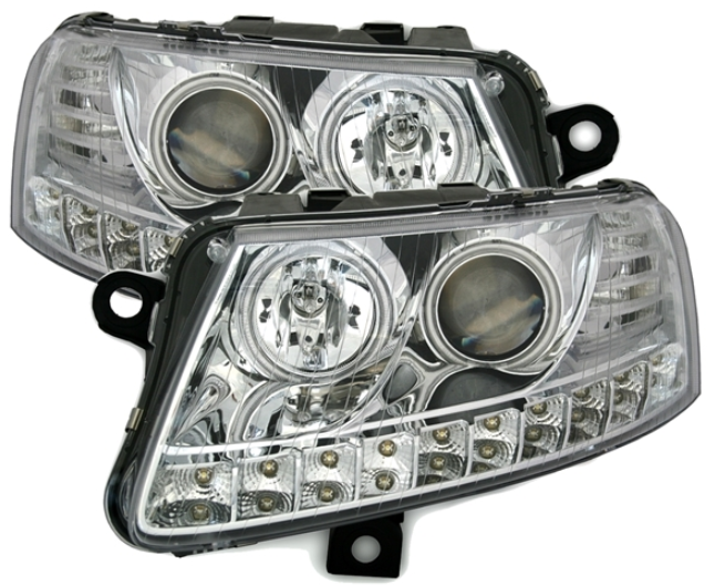 Phares Angel Eyes à LED pour Audi A6 4F C6 2004 - 2008