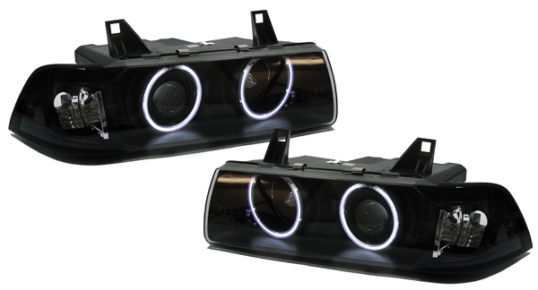 Paire de phares Angel Eyes avant pour BMW Série 3 E36 1990 - 1998