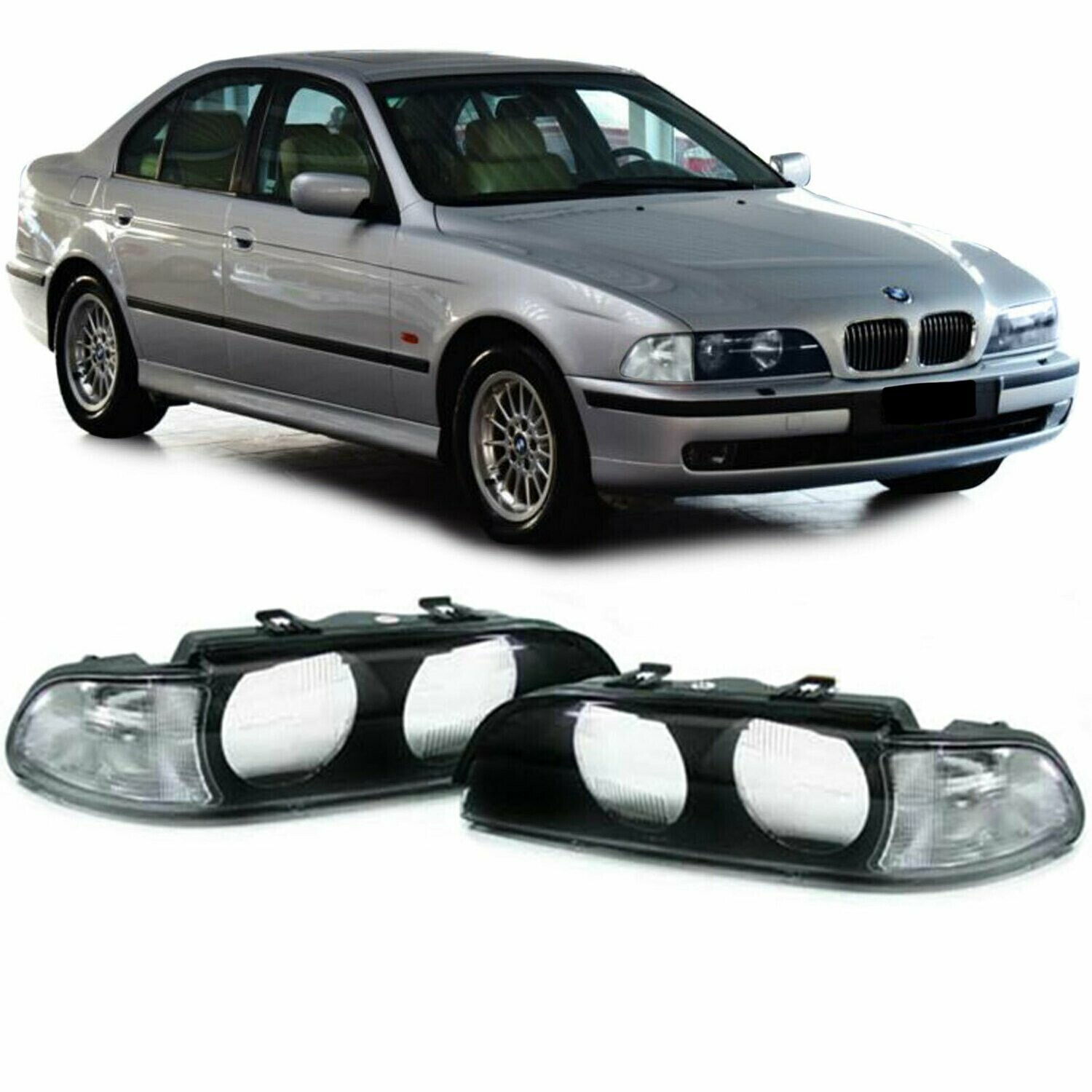 Verres d'optique / vitres de phare avant pour BMW Série 5 E39 1995 - 2000