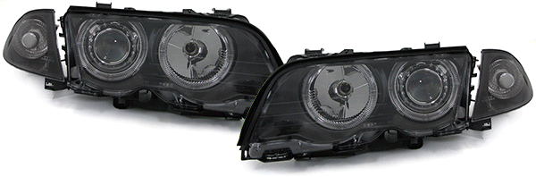 Paire de phares avant Angel Eyes pour BMW Série 3 E46