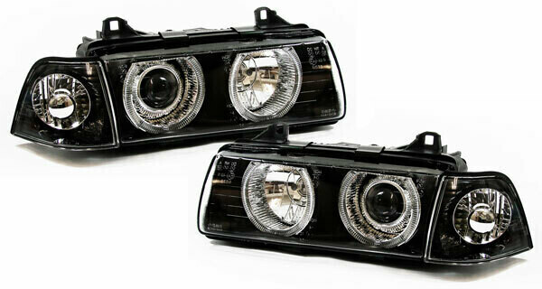 Paire de phares avant Angel Eyes pour BMW Série 3 E36