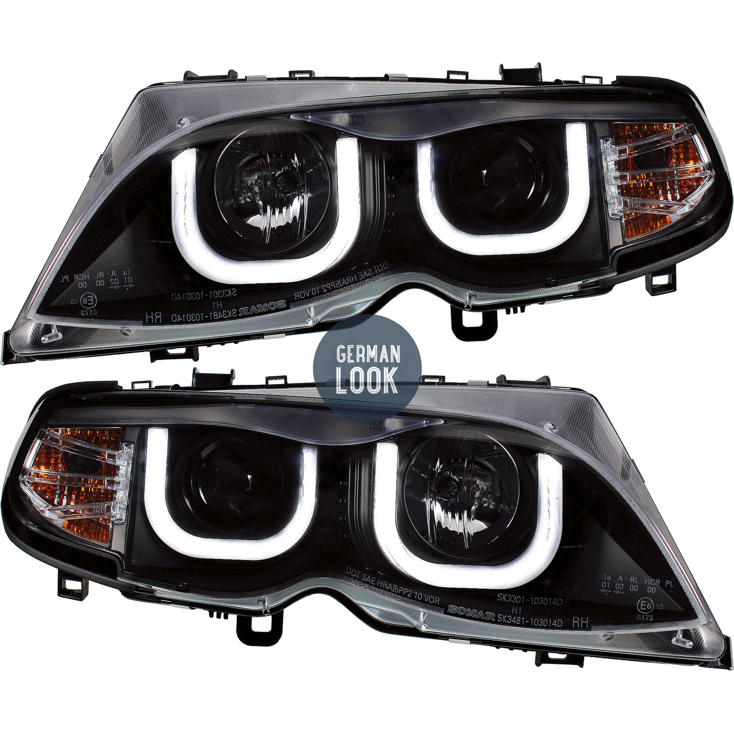 Paire de phares Angel Eyes blanc pour BMW E46 2001 - 2005