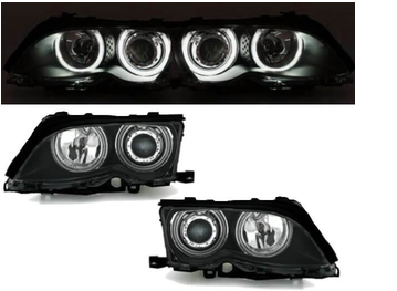 Paire de phares Angel Eyes look Pack M Performance pour BMW E46 2001 - 2005