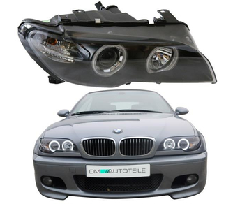 Paire de phares Angel Eyes look Pack M Performance pour BMW E46 2003 - 2007