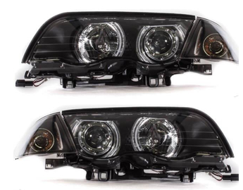 Paire de phares Angel Eyes look Pack M Performance pour BMW E46 1998 - 2001