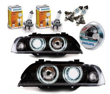 Paire de phares Angel Eyes look Pack M Performance + ampoules Philips pour BMW E39 1995 - 2000
