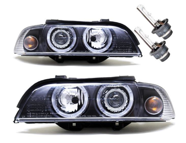Paire de phares Angel Eyes look Pack M Performance + ampoules Philips pour BMW E39 1995 - 2000