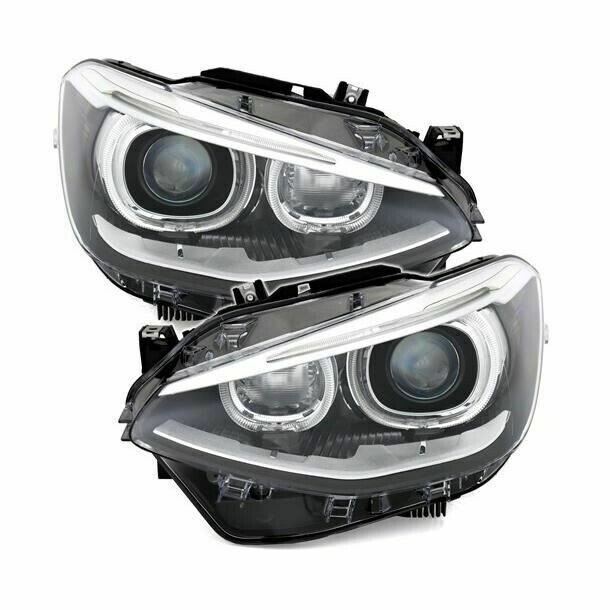 2 Phares avant pour BMW Série 1 F20 / F21 avec angel eyes Led look xénon