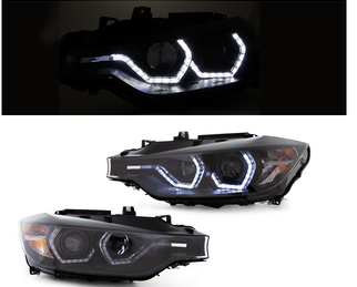 Paire de phares Angel Eyes look Pack M Performance pour BMW F30 F31 F35 2011 - 2018
