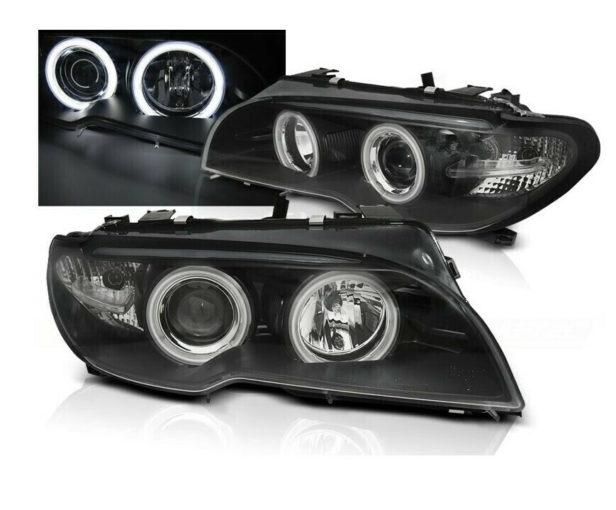 Phares avant angel eyes pour BMW Série 3 E46 Coupé et Cabriolet - Pour phares xénon D2S d'origine