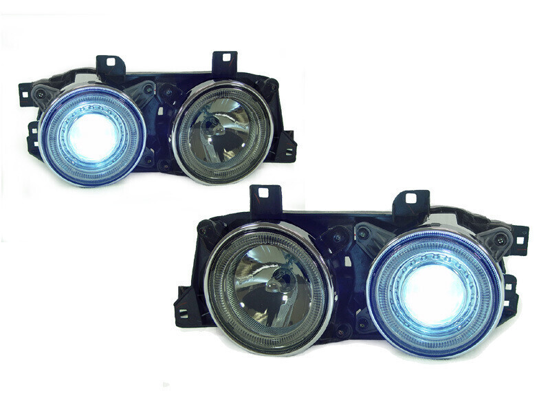 Paire de phares avant Angel Eyes au xenon pour BMW Série 3 E30 1982 - 1994