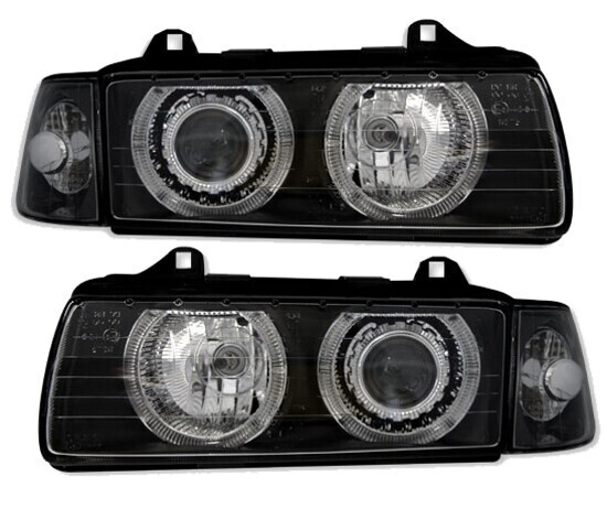 Paire de phares avant Angel Eyes pour BMW Série 3 E36 1990 - 1998