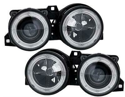Paire de phares avant Angel Eyes pour BMW Série 3 E30 1982 - 1994