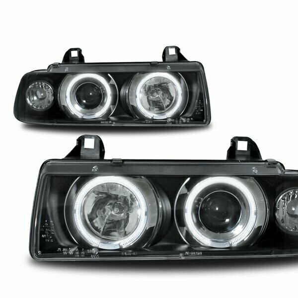 Paire de phares avant Angel Eyes pour BMW Série 3 E36 1990 - 1998