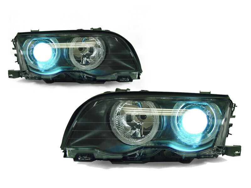 Paire de phares avant Angel Eyes au xenon pour BMW Série 3 E46 1999 - 2003