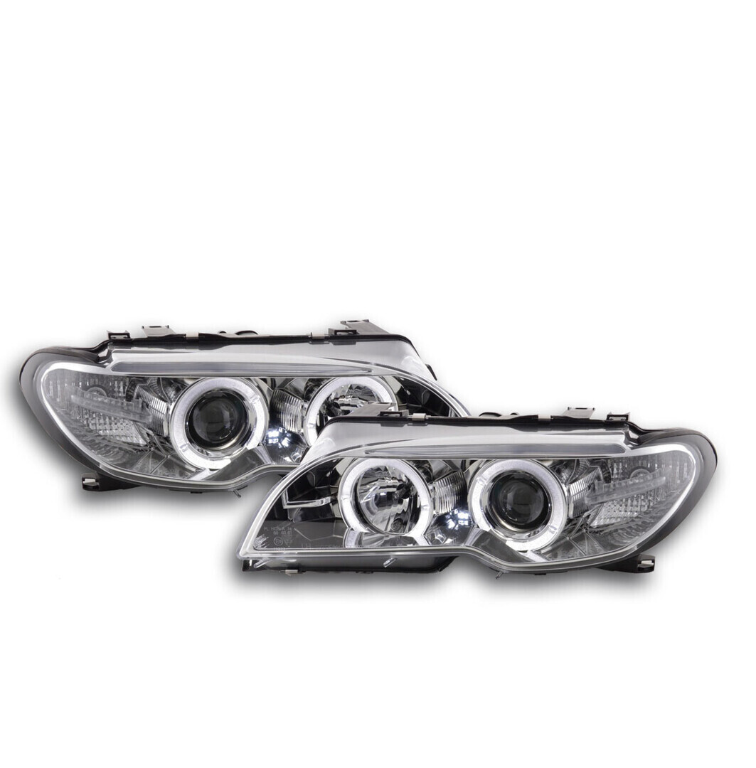 Paire de phares avant Angel Eyes pour BMW Série 3 E46 2001 - 2005
