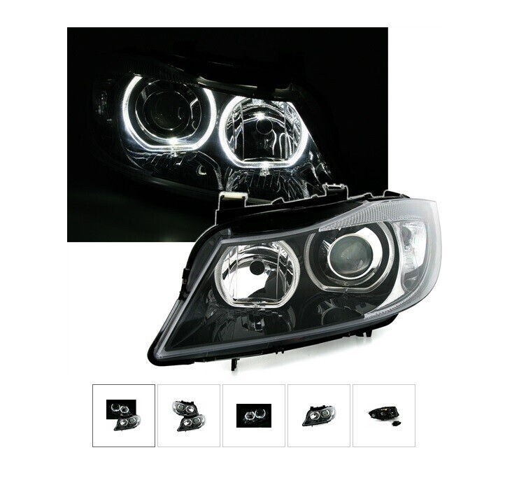 Paire de phares avant Angel Eyes pour BMW Série 3 E90 E91 2005 - 2008
