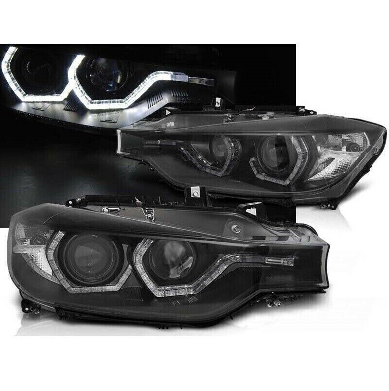 Paire de phares avant Angel Eyes pour BMW Série 3 F30 F31 2015 - 2019 LCI
