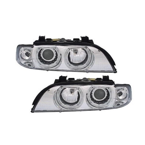 Paire de phares avant Angel Eyes pour BMW Série 5 E39 1995 - 2000