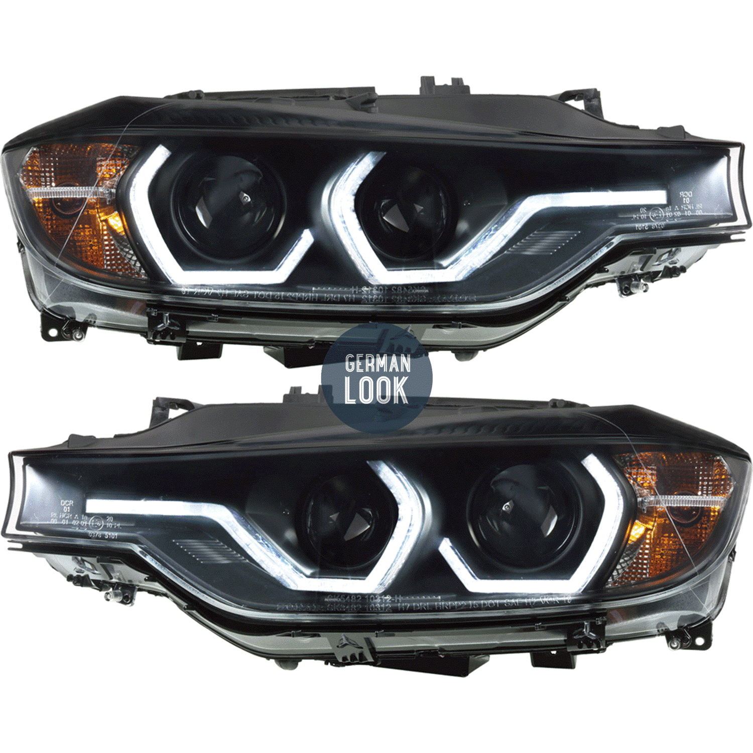 Phares avant Angel Eyes LED 3D pour BMW Série 3 F30 F31 2011 - 2015