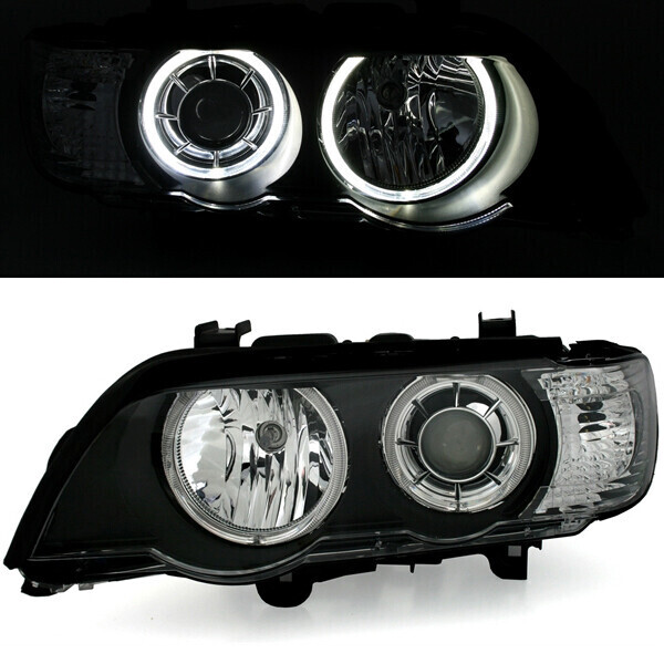 Paire de phares avant Angel Eyes pour BMW X5 E53 2000 - 2003