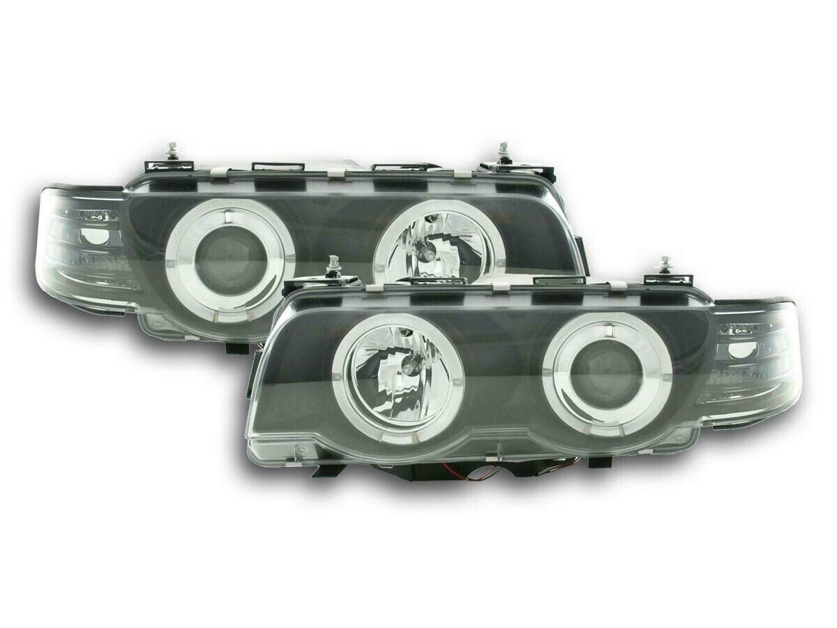 Paire de phares avant Angel Eyes pour BMW Série 7 E38 1998 - 2001