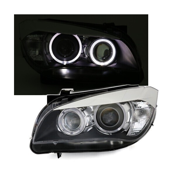 Paire de phares avant Angel Eyes pour BMW X1 E84 2009 - 2012