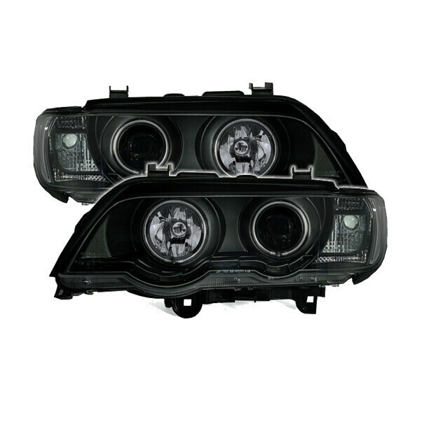 Paire de phares avant Angel Eyes pour BMW X5 E53 2000 - 2003
