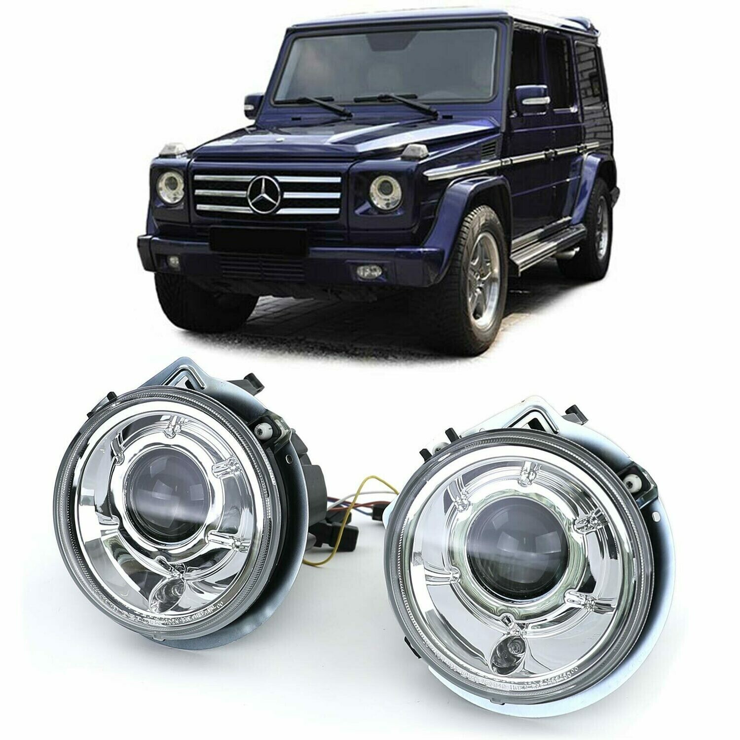 Paire de phares avant pour Mercedes classe G W463 1989 - 2006