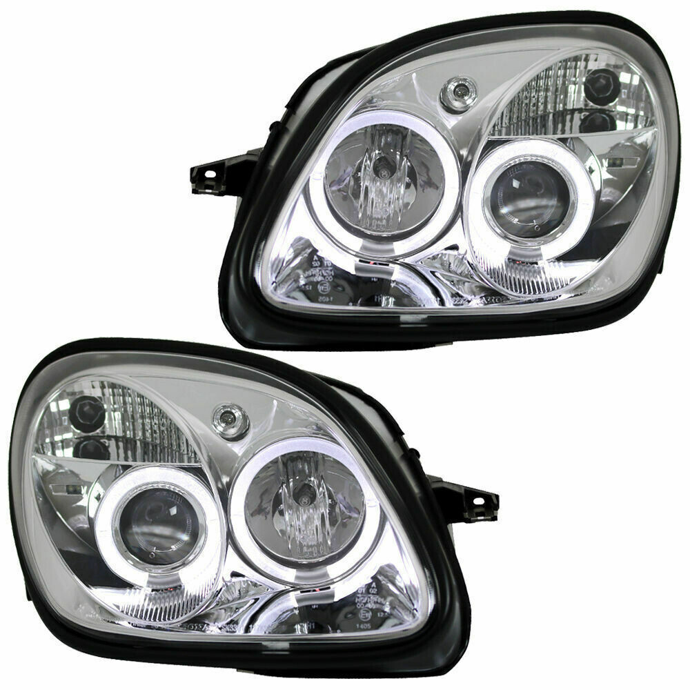 Paire de phares Angel Eyes avant pour Mercedes Classe SLK R170 1996 - 2004