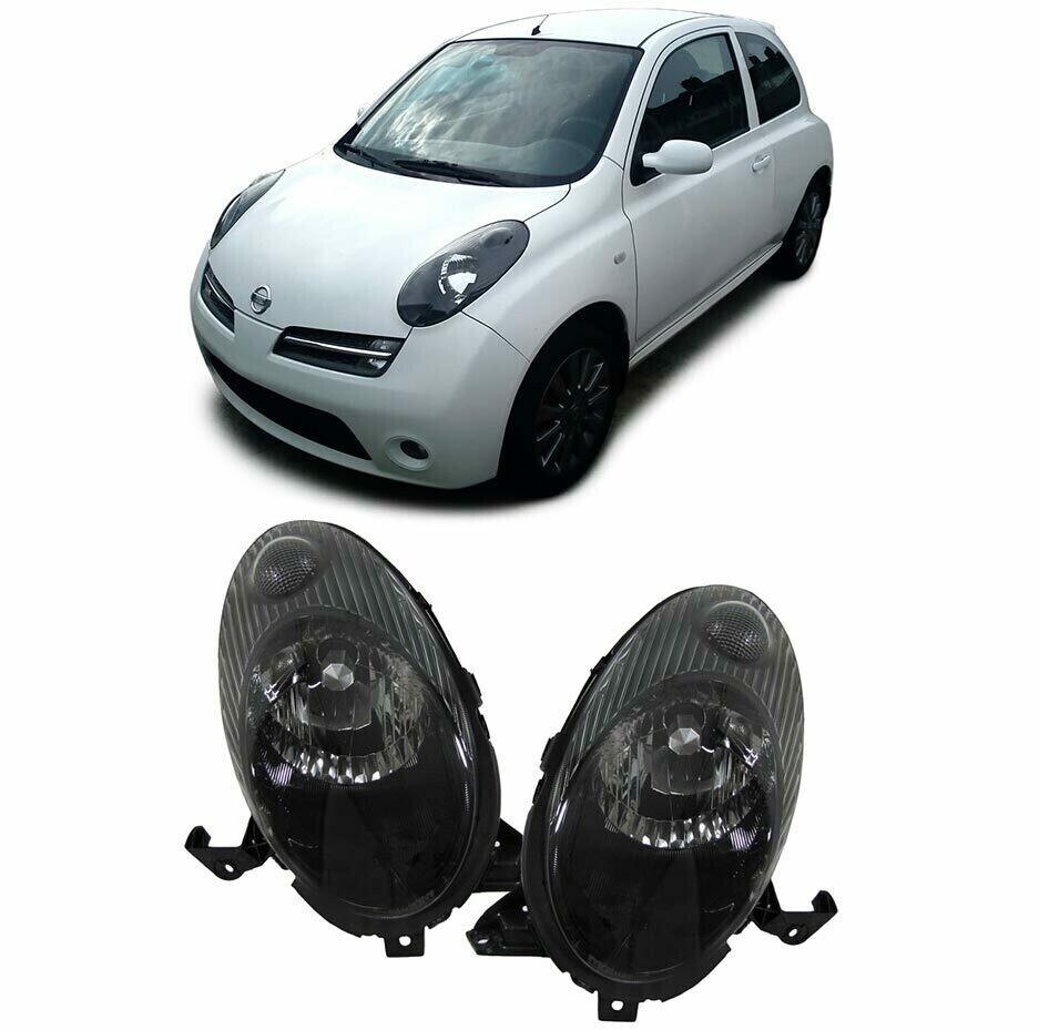 Paire de phares avant pour Nissan Micra K12 2003 - 2005