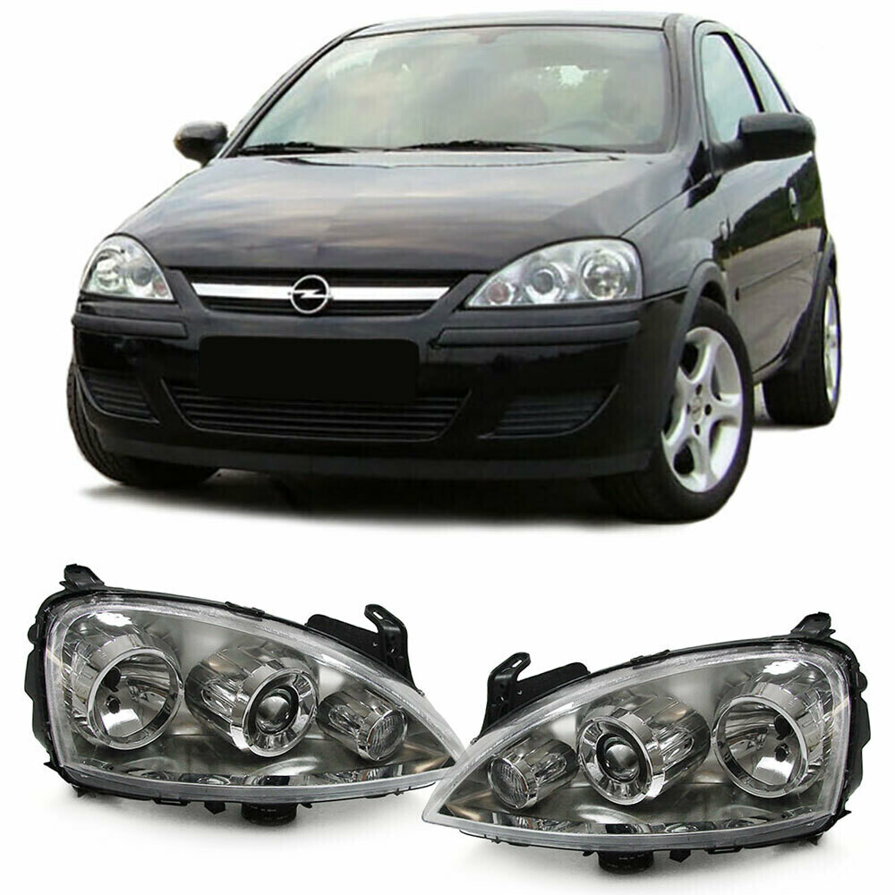 Paire de phares avant pour Opel Corsa C 2000 - 2006