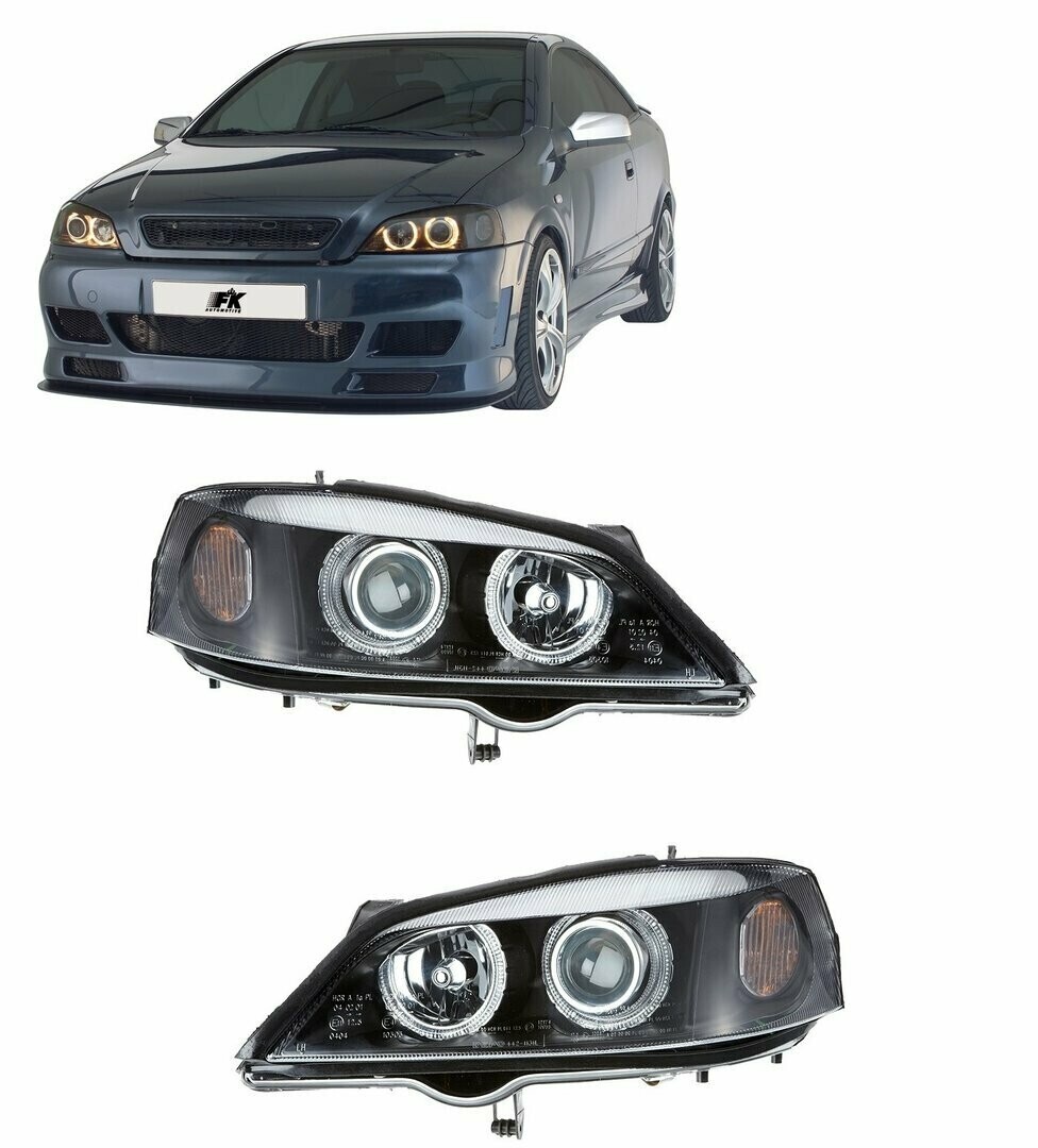 Paire de phares Angel Eyes avant pour Opel Astra G 1998 2005