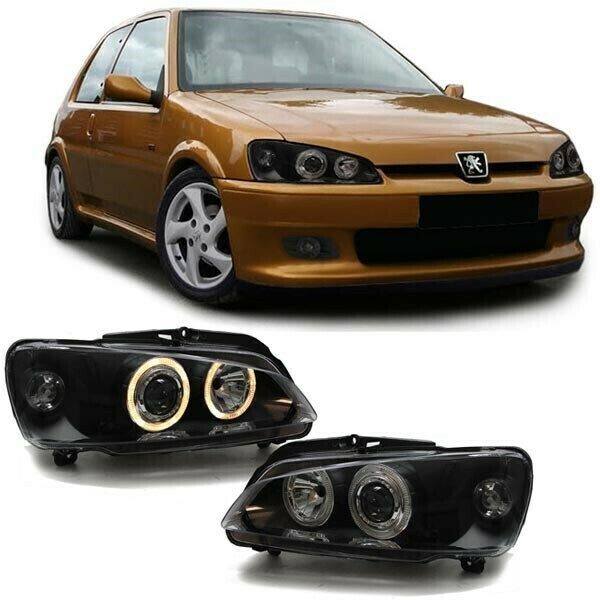 Paire de phares Angel Eyes avant pour Peugeot 106 à partir de 1996
