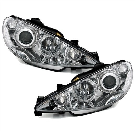 Paire de phares Angel Eyes avant pour Peugeot 206 1998 - 2006