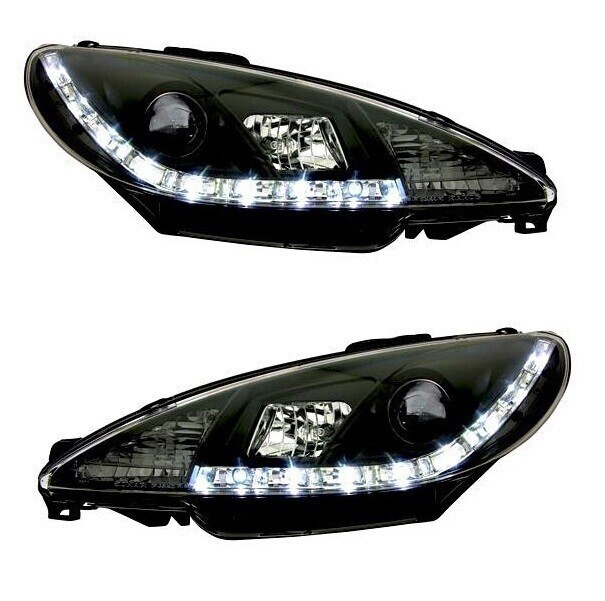 Paire de phares Devil Eyes avant à LED pour Peugeot 206 1998 - 2006
